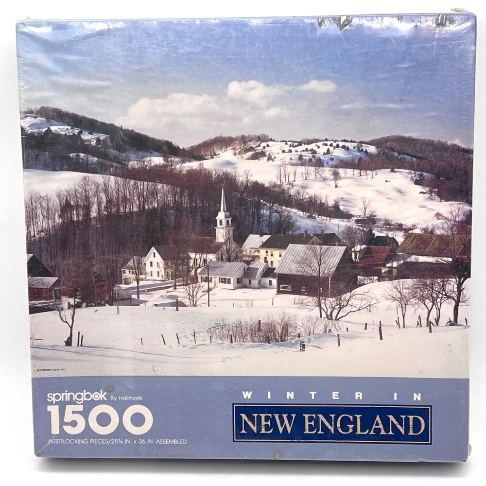 Springbok By Hallmark 1500 Piece Puzzle Winter In New England 28 3/4 x 36 Inches